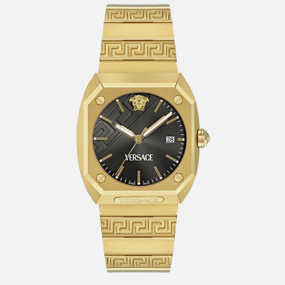 Versace Mens Gold 41.5mm Bracelet Fashion Watch